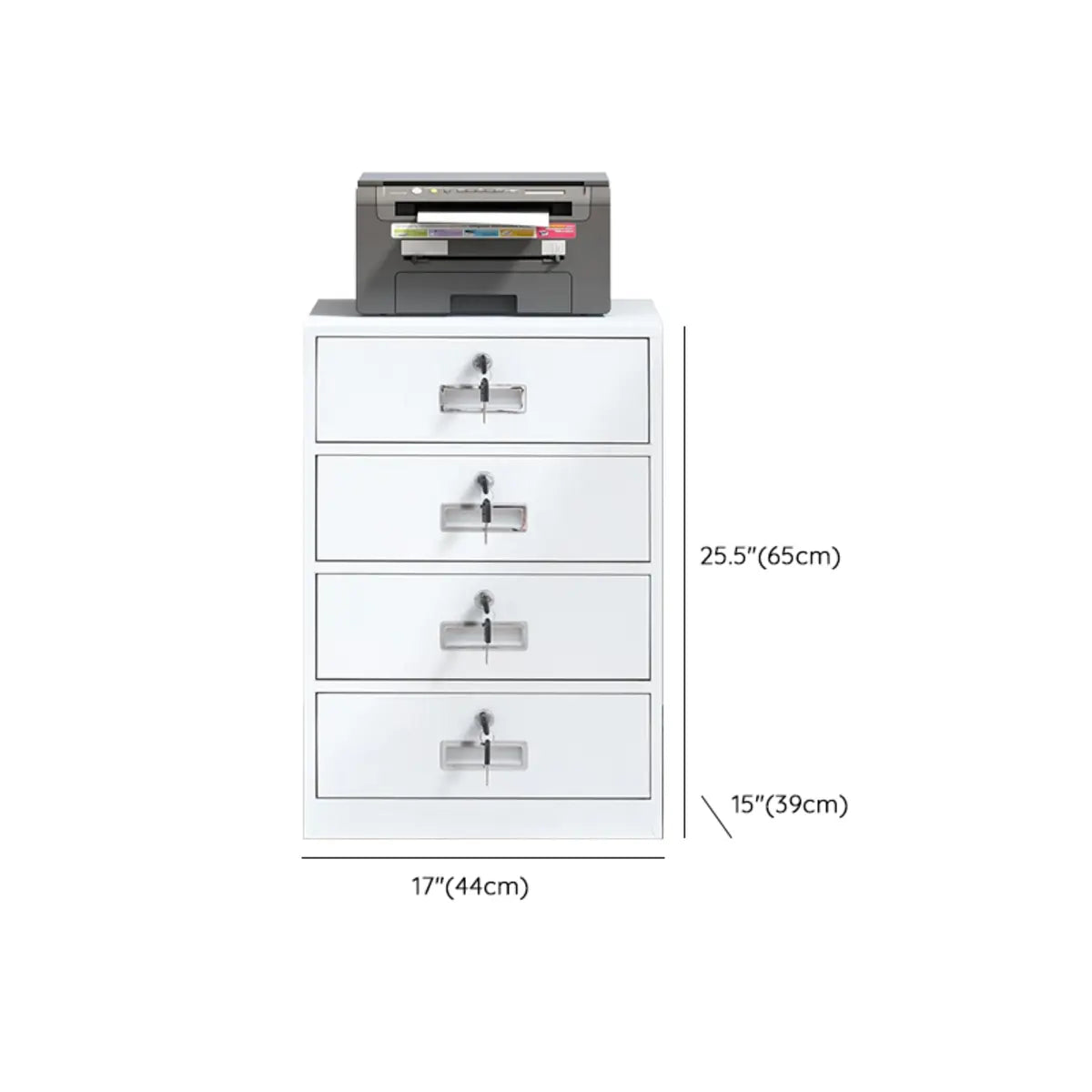 White 4 Drawers Steel Small Filing Cabinet Storage Image - 17