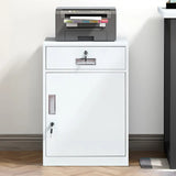 White 4 Drawers Steel Small Filing Cabinet Storage Image - 3