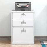 White 4 Drawers Steel Small Filing Cabinet Storage Image - 7