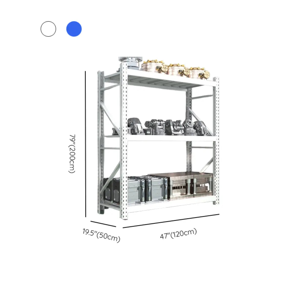 White 4-Tier Heavy-Duty Steel Garage Storage Shelves Image - 19