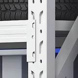 White 4-Tier Metal Heavy-Duty Garage Storage Shelves Image - 8