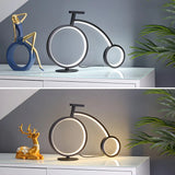 Minimalist Bike LED Metal Bedside Lamp Black/White Image - 5