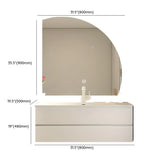 White Acrylic Wall Mounted Bathroom Vanity with Drawers Image - 34