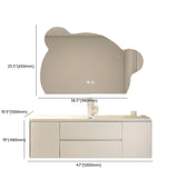 White Acrylic Wall Mounted Bathroom Vanity with Drawers Image - 49