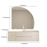 White Acrylic Wall Mounted Bathroom Vanity with Drawers Image - 50