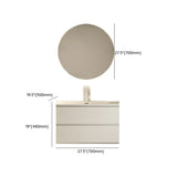 White Acrylic Wall Mounted Bathroom Vanity with Drawers Image - 29