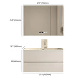 White Acrylic Wall Mounted Bathroom Vanity with Drawers Image - 31