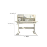 White Adjustable Drawers Hutch T-Shape Standing Desk #size