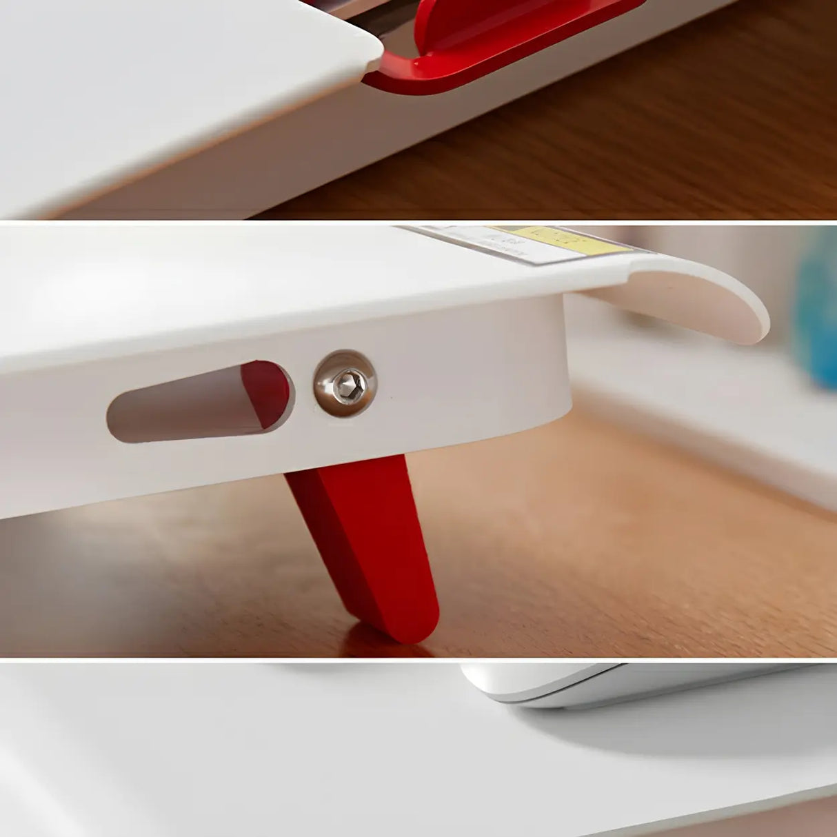 White Adjustable Foldable Steel Standing Desk Converter Image - 3