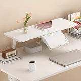 White Adjustable Height Rectangle T-Shape Writing Desk Image - 7