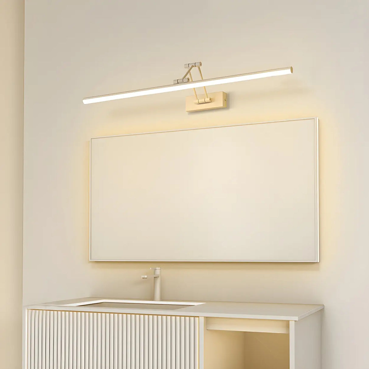 White Adjustable Modern Linear Metal Vanity Light Image - 4