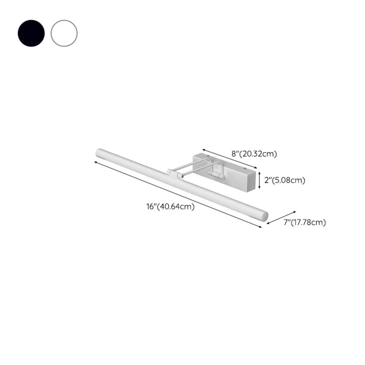 White Adjustable Simple Linear Bathroom Vanity Light 