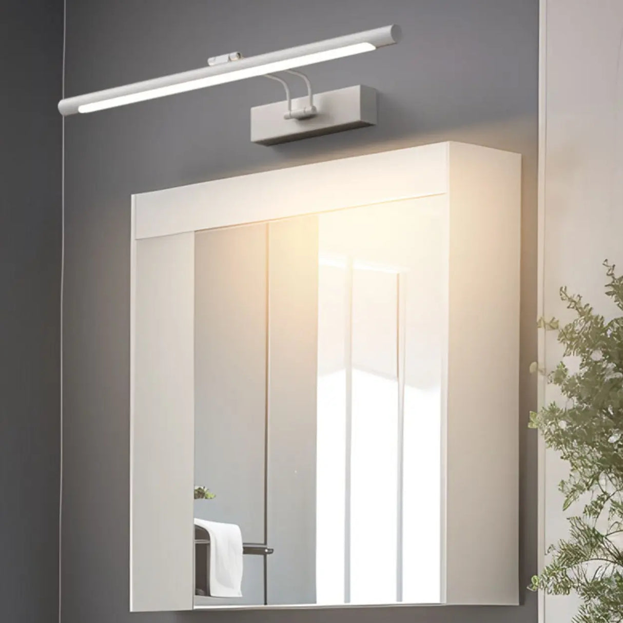 White Adjustable Simple Linear Bathroom Vanity Light Image - 4