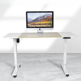 White Adjustable Wood T-Shape Standing Desk Converter Image - 12