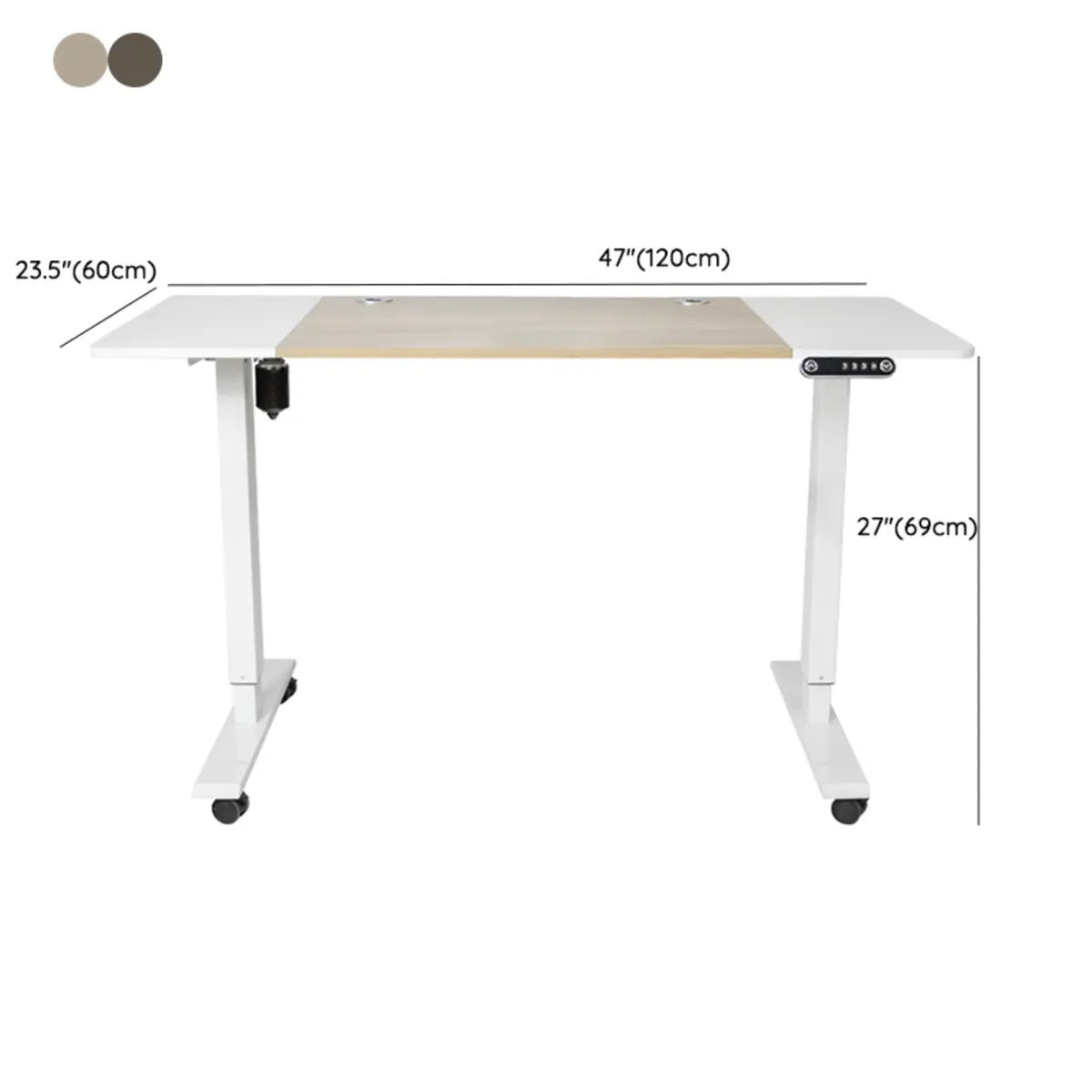 White Adjustable Wood T-Shape Standing Desk Converter 