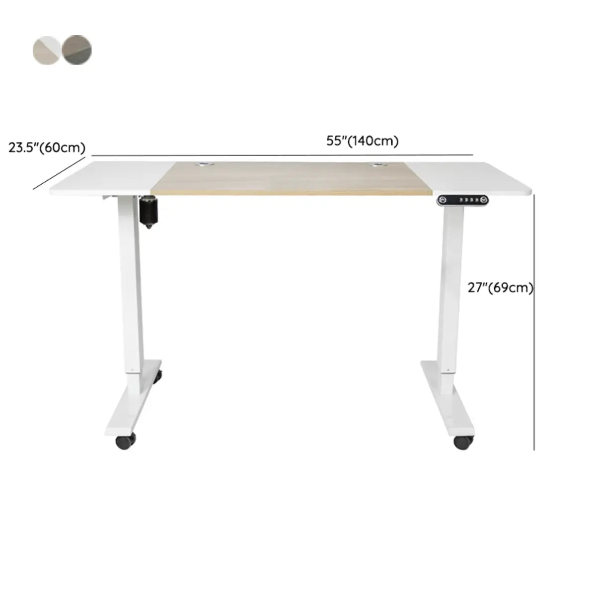 White Adjustable Wood T-Shape Standing Desk Converter Image - 14