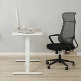 White Adjustable Wood T-Shape Standing Desk Converter Image - 4