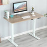 White Adjustable Wood T-Shape Standing Desk Converter Image - 5