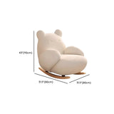 White Animal Upholstered Recessed Arm Rocking Chair #size