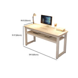 White Artificial Wood Exterior Shelf Sled Writing Desk Image - 17