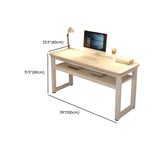 White Artificial Wood Exterior Shelf Sled Writing Desk Image - 19