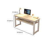 White Artificial Wood Exterior Shelf Sled Writing Desk Image - 21