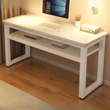 White Artificial Wood Exterior Shelf Sled Writing Desk Image - 3