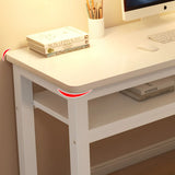 White Artificial Wood Exterior Shelf Sled Writing Desk Image - 6