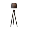 White Barrel Modern Tripod Wooden LED Floor Lamp Image - 5