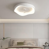 White Bedroom 3 Blades LED Ceiling Fan with Light Image - 1