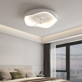 White Bedroom 3 Blades LED Ceiling Fan with Light Image - 2