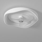 White Bedroom 3 Blades LED Ceiling Fan with Light Image - 7