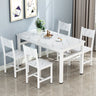 White-Black Wood Rectangle Metal Base Dining Room Set Image - 11