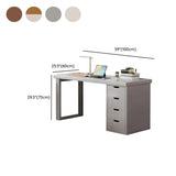 White Butcher Block Soft Close Drawer Computer Desk #size