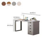 White Butcher Block Soft Close Drawer Computer Desk Image - 16