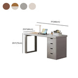 White Butcher Block Soft Close Drawer Computer Desk Image - 17