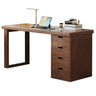 White Butcher Block Soft Close Drawer Computer Desk Image - 2