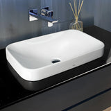 White Center Trapway Vitreous China Rectangle Bowl Sink Image - 1