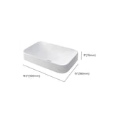 White Center Trapway Vitreous China Rectangle Bowl Sink #size