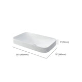 White Center Trapway Vitreous China Rectangle Bowl Sink Image - 15