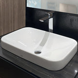 White Center Trapway Vitreous China Rectangle Bowl Sink Image - 4