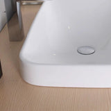 White Center Trapway Vitreous China Rectangle Bowl Sink Image - 8