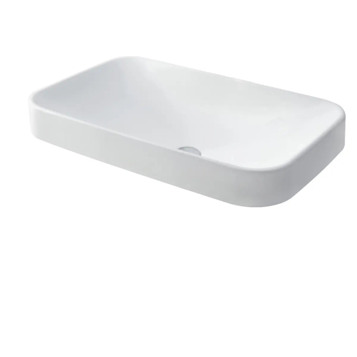 White Center Trapway Vitreous China Rectangle Bowl Sink Image - 9