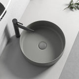 White Ceramic Center Trapway Circular Bowl Sink Image - 3