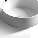 White Ceramic Center Trapway Circular Bowl Sink Image - 6