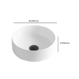 White Ceramic Center Trapway Circular Bowl Sinks Image - 16