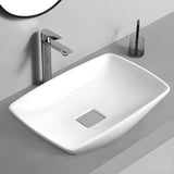 White Circular Ceramic Vessel Sinks with Overflow Hole Image - 13