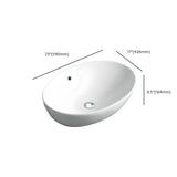 White Circular Ceramic Vessel Sinks with Overflow Hole Image - 17