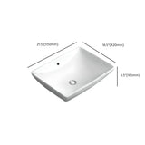 White Circular Ceramic Vessel Sinks with Overflow Hole Image - 18