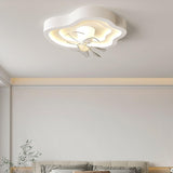 White Cloud-Shaped Step-less Dimming Ceiling Fan Light Image - 13